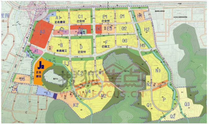 图:鲁能领秀城b地块横跨103-124共计22条省道,鲁能亘富真给力!