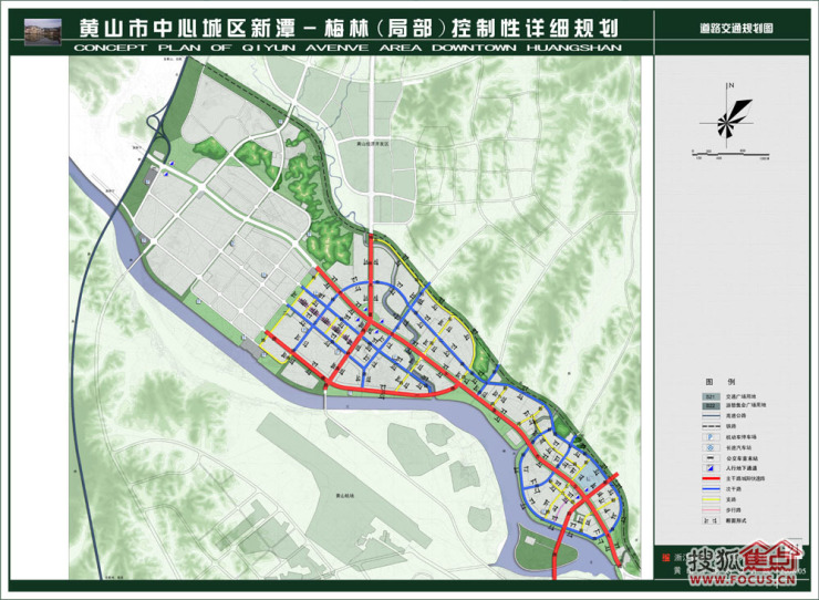 图:新塘-梅林(局部)道路交通规划图