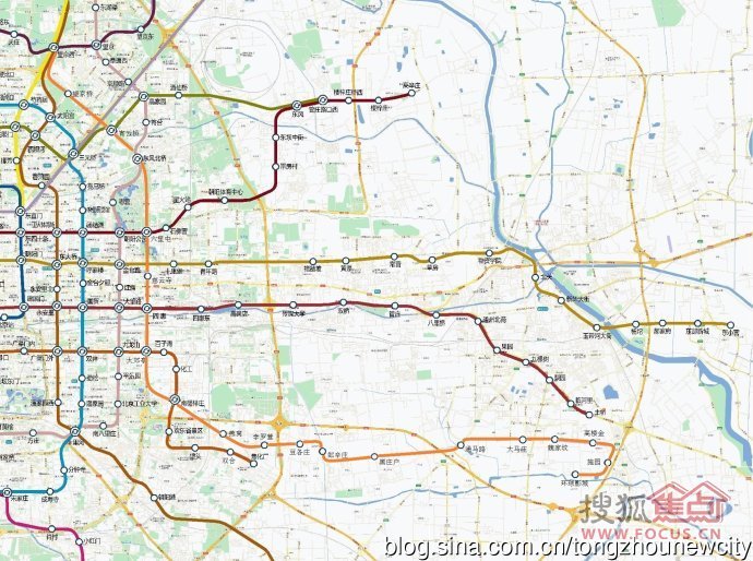 通马路要有地铁站了北京轨道交通东四环线线路图