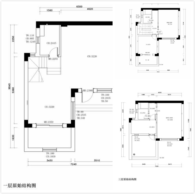 原始结构图前言:贵阳碧桂园天麓一号五期123㎡户型分为玲溪和玲璟两个