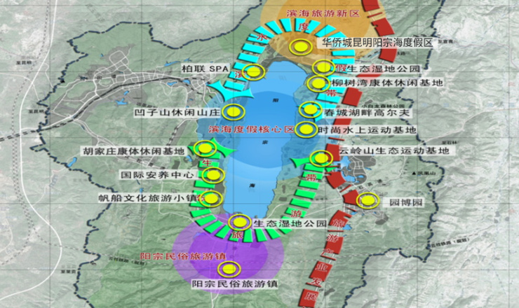 规划将在汤池设置火车站点,并建立环湖公路和百年米轨,全力提升阳宗海