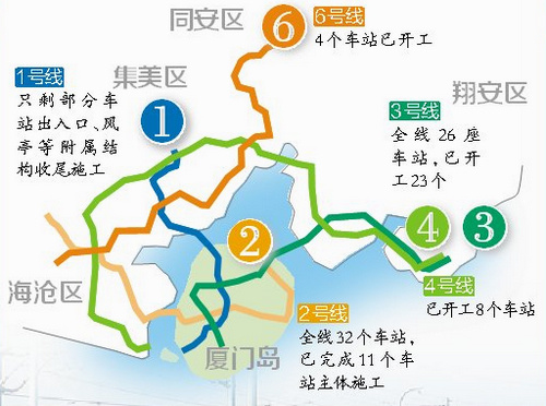 厦门地铁线路图高清版