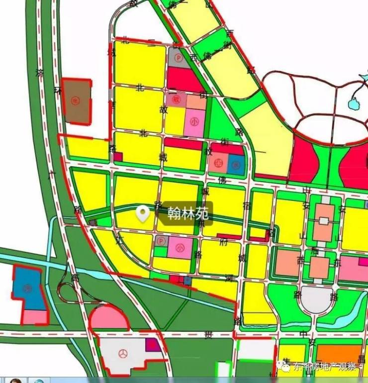 小区在建设用地规划中所处的位置   行中心是东平县重点规划