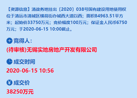 45轮竞价!实地3.825亿抢得横荷地块!