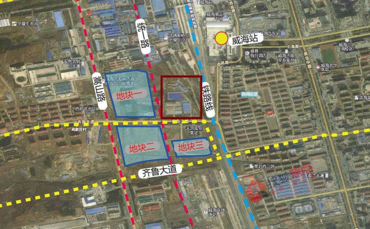 威海万科威高翡翠公园和财信保利名著,五洲太阳城附近以及蒿泊规划有