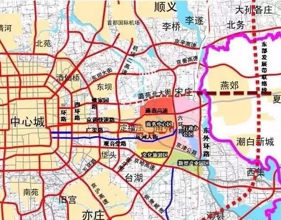 潞苑北大街,姚家园路,京通快速,广渠路,京哈高速,外环路,六环路,宋梁