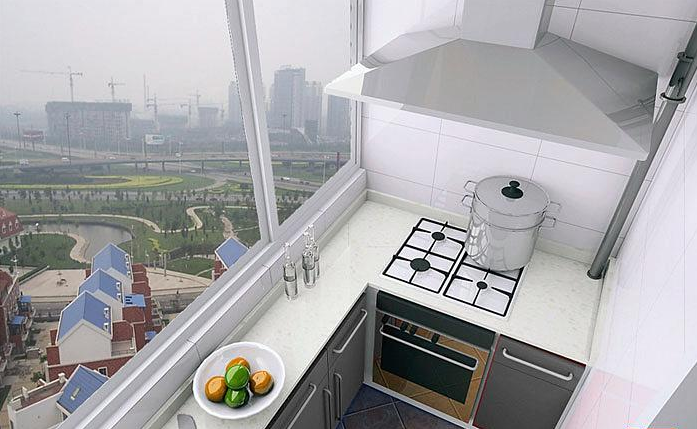 厨房和生活阳台打通图片