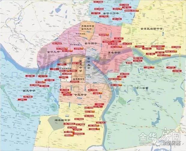 注意金华市区最全学区图上学买房都看清楚啦