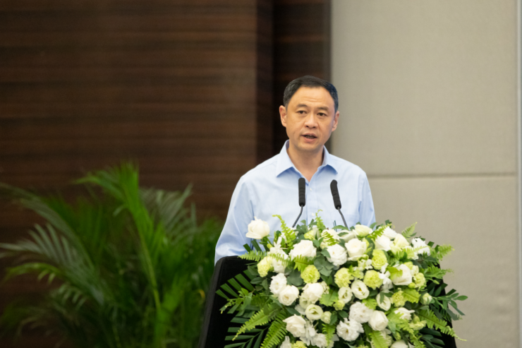 刘海波在签约暨开工仪式上致辞(摄影 中天文传)万达集团首席副总裁