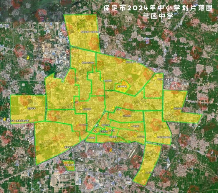 速看!2024年保定主城区中小学招生划片划片高清图示!