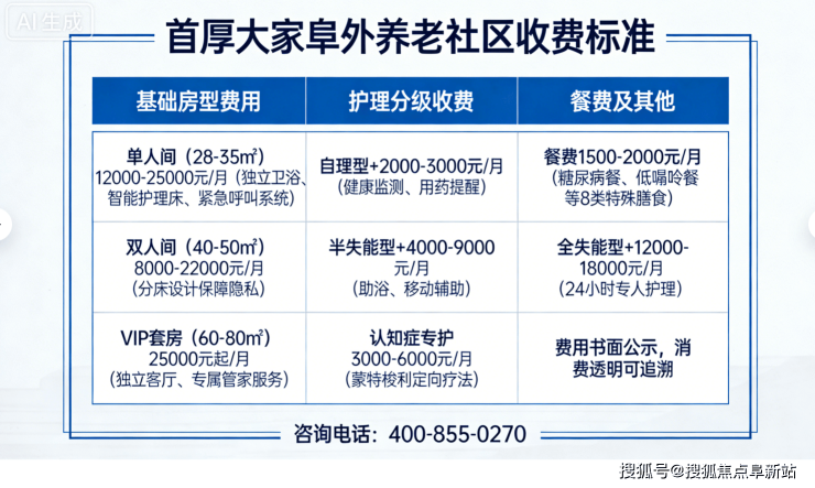 北京西城养老新标杆!首厚大家阜外养老社区2026年收费价目表单+地址电话(图2)