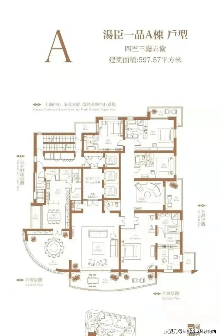 汤臣一品1206平米户型图片