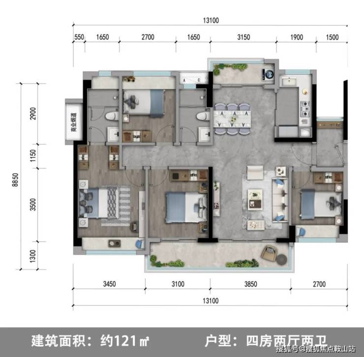 泷景花园八期户型图图片