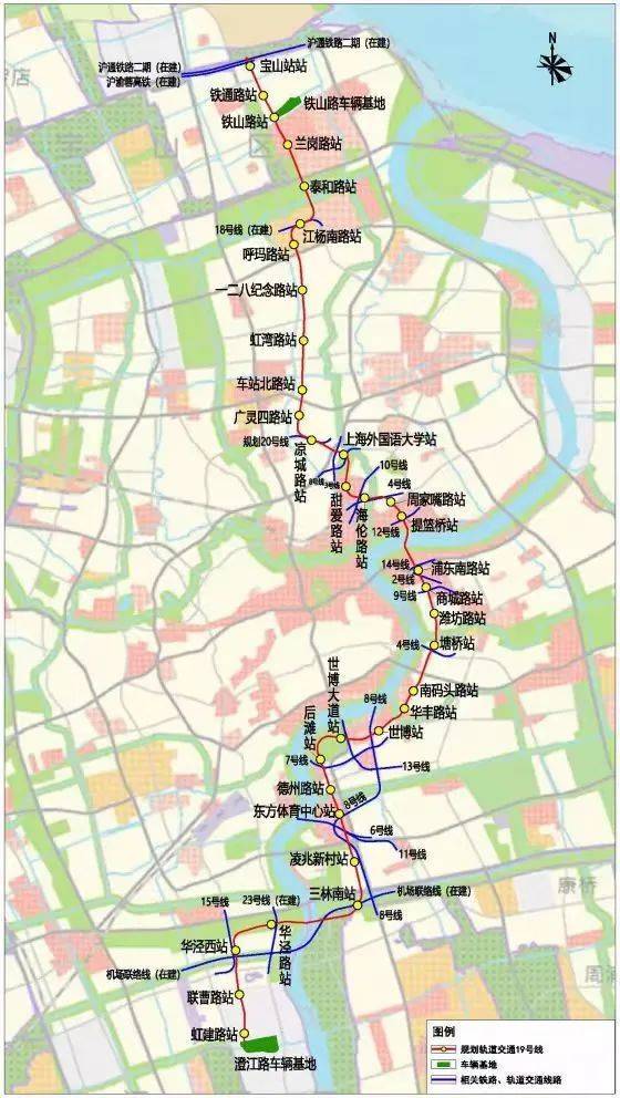 杨行的交通路网还不止于此:附近还会有22号线(规划中),24号线(规划中)