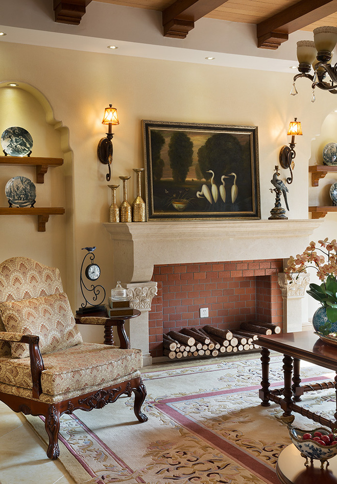 别墅装修美式风格实景展示_装修攻略-上海搜狐焦点家居