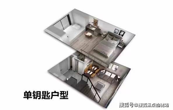 5米层高的产品分成了2套,入户大门是公用一把钥匙的同时上下两套的进