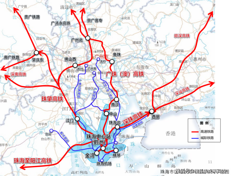 通過規劃預留伶仃洋通道30分鐘直達深圳;其次通過京珠高速公路10廣