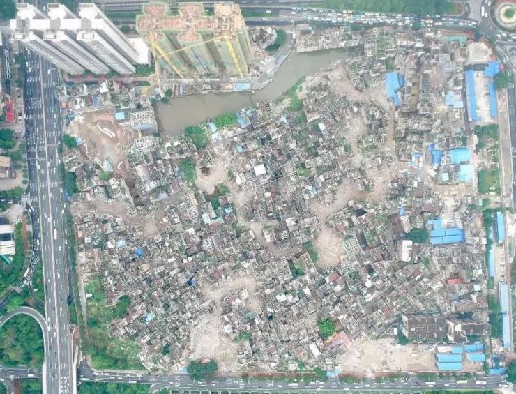 首次曝光:冼村改造要这么干,5宗宅地 4宗村用地(天眼航拍拆迁进度)