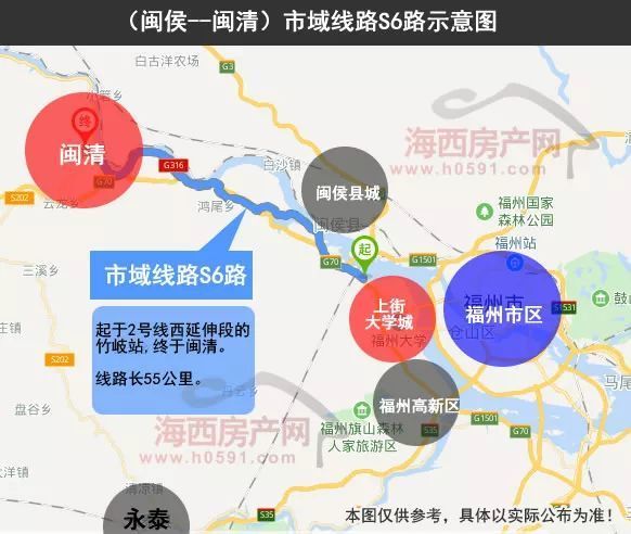 重磅福州拟规划建设地铁s6线连接闽侯至闽清全长55公里