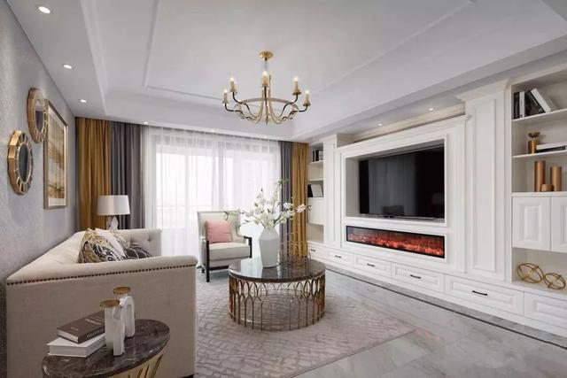 美式客厅电视墙这样设计显高档