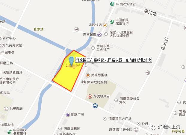 地塊位於蘇州常熟市,海虞鎮王市集鎮區人民路以西,府前路以北,用地