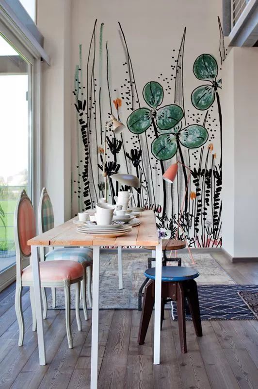 墙绘上这么画美到邻居都嫉妒