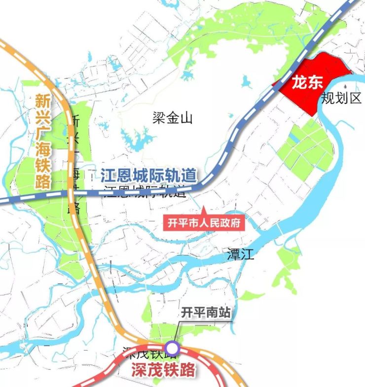 江恩城轨穿过释放27宗靓地新增3所学校1所医院开平龙东控规出炉